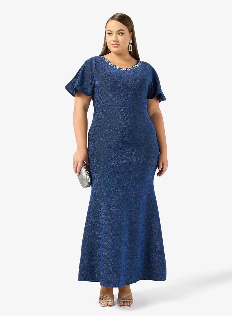 Ella Plus Plus Size Shimmer A-line Dress